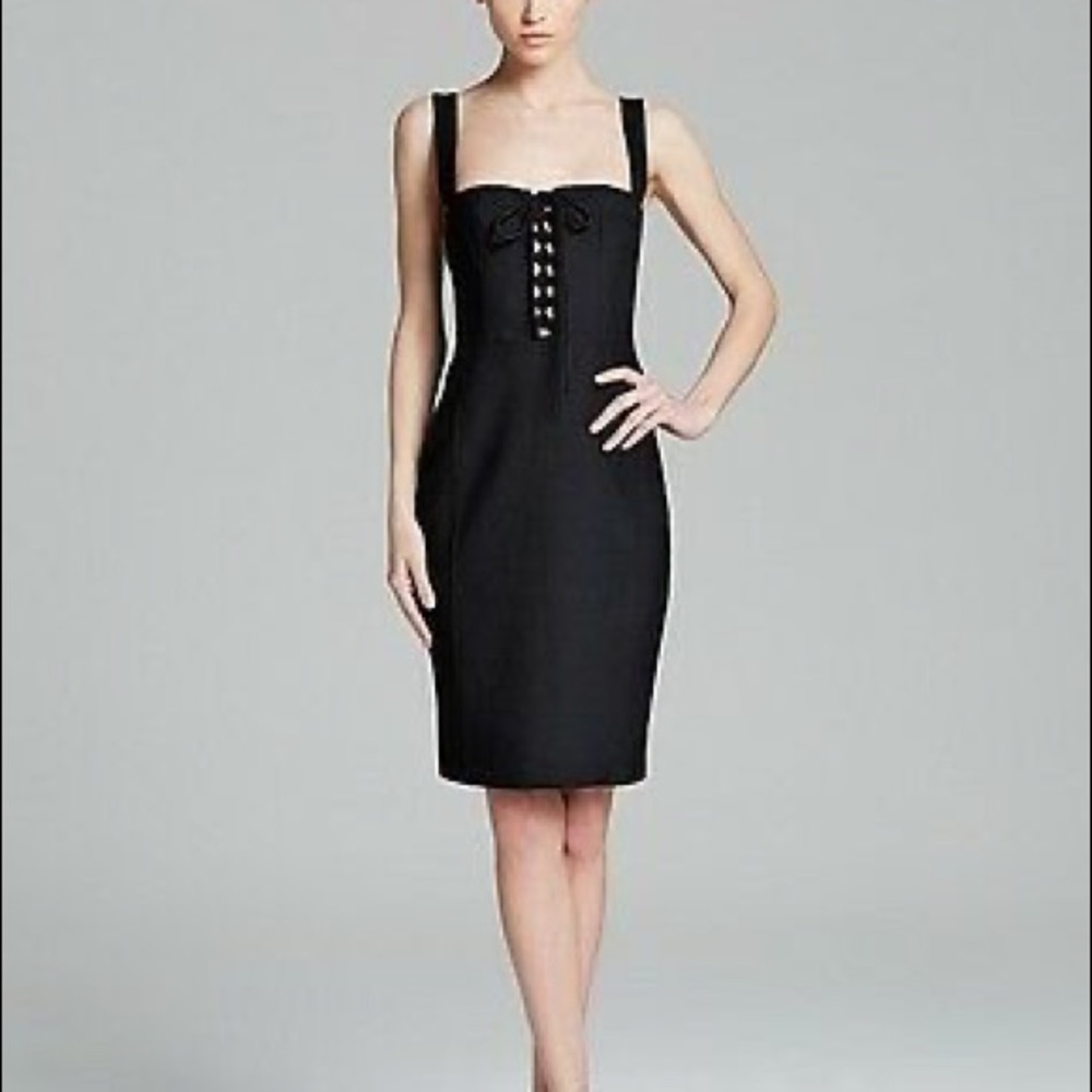 DVF “Scottland” black cocktail corset dress, NWT, size 4